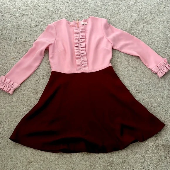 princess polly baby blue dress Long Sleeve Crystal A Line Dress Burgundy